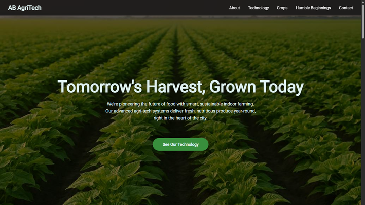 Preview of Agri-Tech website
