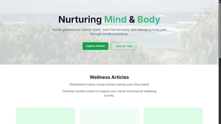 Preview of Mental Health & Pain website