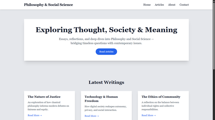 Preview of Philosophy & Social Science website