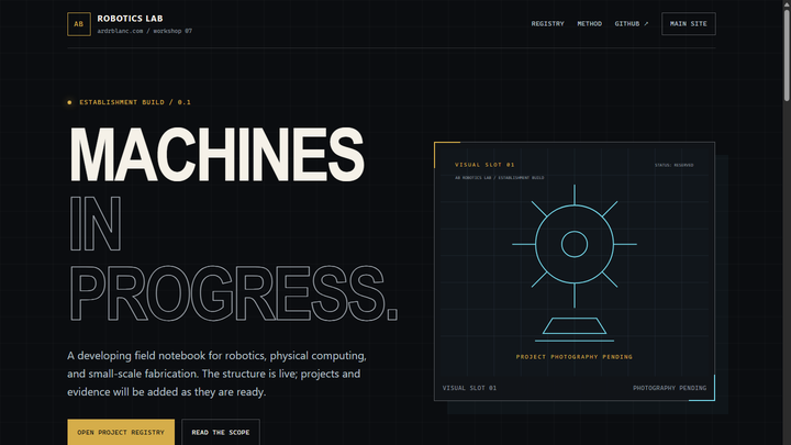 Preview of Robotics website